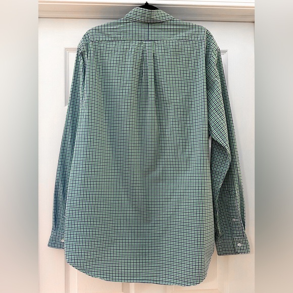 Ralph Lauren checkered Button Down Dress Shirt Blue green checks Size XL - Picture 2 of 4
